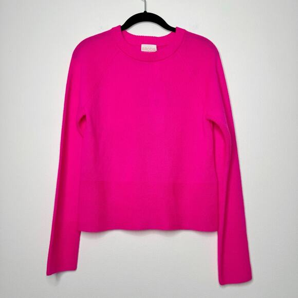 Brodie Cashmere Paloma Sweater in Neon Pink Crewneck Size Small - Picture 1 of 10